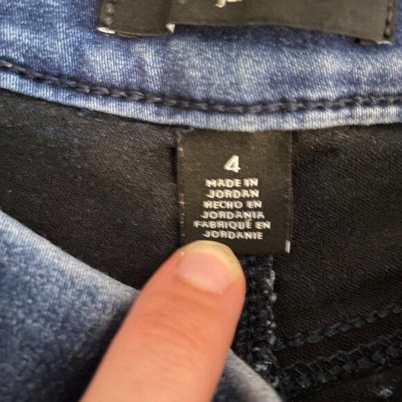 NINE WEST Pull On Distressed Dark Blue Skinny Jeans with Light Wash Size 4 - Picture 7 of 10